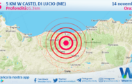 Scossa di terremoto magnitudo 2.5 nei pressi di Castel di Lucio (ME)