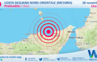 Scossa di terremoto magnitudo 2.9 nei pressi di Costa Siciliana nord-orientale (Messina)