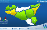 Meteo Sicilia: avviso rischio idrogeologico per venerdì 30 dicembre 2022