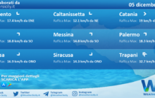 Meteo Sicilia: condizioni meteo-marine previste per lunedì 05 dicembre 2022