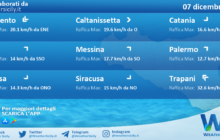 Meteo Sicilia: condizioni meteo-marine previste per mercoledì 07 dicembre 2022