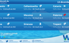 Meteo Sicilia: condizioni meteo-marine previste per martedì 13 dicembre 2022