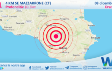 Scossa di terremoto magnitudo 4.1 nei pressi di Mazzarrone (CT)