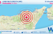 Scossa di terremoto magnitudo 3.0 nei pressi di Floresta (ME)