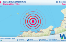 Scossa di terremoto magnitudo 2.7 nei pressi di Isole Eolie (Messina)