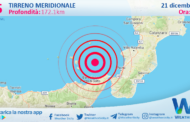 Scossa di terremoto magnitudo 2.5 nel Tirreno Meridionale (MARE)