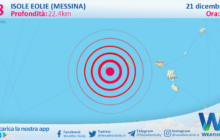 Scossa di terremoto magnitudo 2.8 nei pressi di Isole Eolie (Messina)