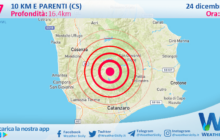 Scossa di terremoto magnitudo 2.7 nei pressi di Parenti (CS)