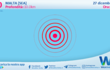 Scossa di terremoto magnitudo 3.0 nei pressi di Malta [Sea]