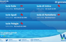 Meteo Sicilia, isole minori: condizioni meteo-marine previste per venerdì 20 gennaio 2023