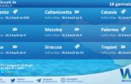 Meteo Sicilia: condizioni meteo-marine previste per lunedì 16 gennaio 2023