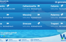 Meteo Sicilia: condizioni meteo-marine previste per lunedì 16 gennaio 2023