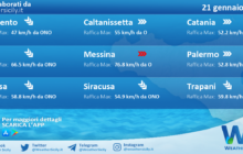 Meteo Sicilia: condizioni meteo-marine previste per sabato 21 gennaio 2023