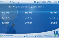 Meteo Sicilia: Radiosondaggio Trapani Birgi di sabato 21 gennaio 2023 ore 12:00