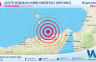 Scossa di terremoto magnitudo 2.9 nei pressi di Costa Siciliana nord-orientale (Messina)