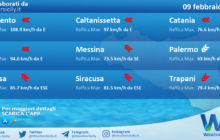 Meteo Sicilia: condizioni meteo-marine previste per giovedì 09 febbraio 2023