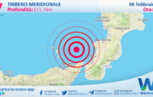 Scossa di terremoto magnitudo 2.7 nel Tirreno Meridionale (MARE)