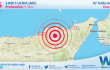 Scossa di terremoto magnitudo 2.5 nei pressi di Ucria (ME)