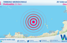 Scossa di terremoto magnitudo 4.1 nel Tirreno Meridionale (MARE)