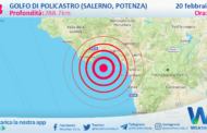 Scossa di terremoto magnitudo 2.8 nei pressi di Golfo di Policastro (Salerno, Potenza)