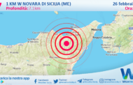 Scossa di terremoto magnitudo 2.7 nei pressi di Novara di Sicilia (ME)