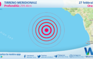 Scossa di terremoto magnitudo 4.0 nel Tirreno Meridionale (MARE)