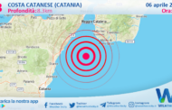 Scossa di terremoto magnitudo 3.3 nei pressi di Costa Catanese (Catania)