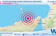 Scossa di terremoto magnitudo 2.5 nei pressi di Costa Siciliana nord-orientale (Messina)