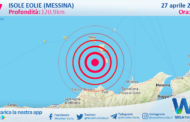 Scossa di terremoto magnitudo 2.7 nei pressi di Isole Eolie (Messina)