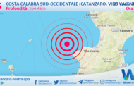 Scossa di terremoto magnitudo 2.5 nei pressi di Costa Calabra sud-occidentale (Catanzaro, Vibo Valentia, Reggio di Calabria)