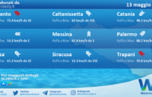 Meteo Sicilia: previsioni meteo mare e vento per domani, sabato 13 maggio 2023