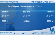 Meteo Sicilia: Radiosondaggio Trapani Birgi di mercoledì 03 maggio 2023 ore 12:00