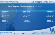 Meteo Sicilia: Radiosondaggio Trapani Birgi di giovedì 11 maggio 2023 ore 12:00