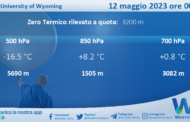 Meteo Sicilia: Radiosondaggio Trapani Birgi di venerdì 12 maggio 2023 ore 00:00