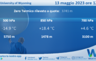 Meteo Sicilia: Radiosondaggio Trapani Birgi di sabato 13 maggio 2023 ore 12:00