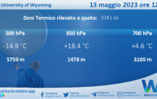 Meteo Sicilia: Radiosondaggio Trapani Birgi di sabato 13 maggio 2023 ore 12:00