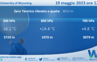 Meteo Sicilia: Radiosondaggio Trapani Birgi di venerdì 19 maggio 2023 ore 12:00