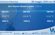 Meteo Sicilia: Radiosondaggio Trapani Birgi di sabato 20 maggio 2023 ore 00:00