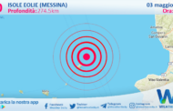 Scossa di terremoto magnitudo 3.0 nei pressi di Isole Eolie (Messina)