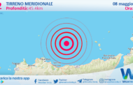 Scossa di terremoto magnitudo 3.2 nel Tirreno Meridionale (MARE)