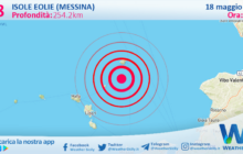 Scossa di terremoto magnitudo 2.8 nei pressi di Isole Eolie (Messina)