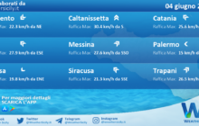 Meteo Sicilia: previsioni meteo mare e vento per domani, domenica 04 giugno 2023