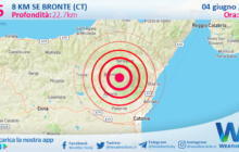 Scossa di terremoto magnitudo 2.5 nei pressi di Bronte (CT)