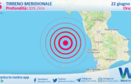 Scossa di terremoto magnitudo 3.6 nel Tirreno Meridionale (MARE)