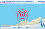 Scossa di terremoto magnitudo 2.6 nei pressi di Costa Siciliana nord-orientale (Messina)