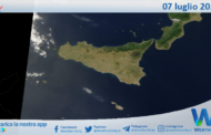 Meteo Sicilia: immagine satellitare Nasa di venerdì 07 luglio 2023