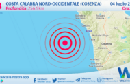 Scossa di terremoto magnitudo 3.3 nei pressi di Costa Calabra nord-occidentale (Cosenza)