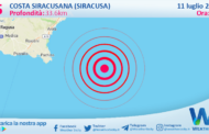 Scossa di terremoto magnitudo 2.5 nei pressi di Costa Siracusana (Siracusa)