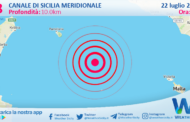 Scossa di terremoto magnitudo 2.8 nel Canale di Sicilia meridionale (MARE)