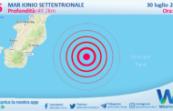 Scossa di terremoto magnitudo 2.6 nel Mar Ionio Settentrionale (MARE)